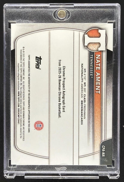 2025 Bowman Nate Ament #CPA-NA Chrome Auto Speckle Refractor /299 1st Prospect