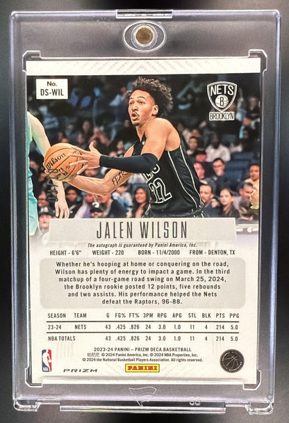 2023-24 Panini Prizm Deca Jalen Wilson #DS-WIL Signatures Gold Shimmer /10 Auto RC