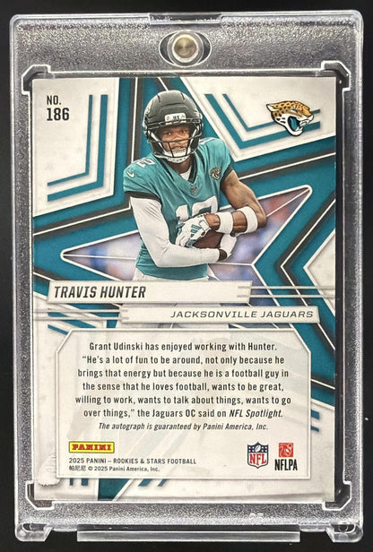 2025 Panini Rookies & Stars Travis Hunter #186 Signatures RC Auto /349