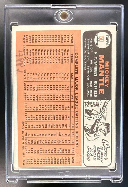 1964 Topps Mickey Mantle #50 Pencil MK