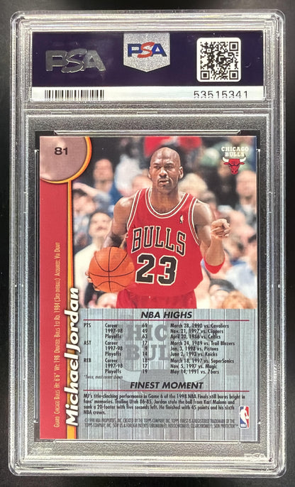 1998-99 Topps Finest Michael Jordan #81 PSA 9