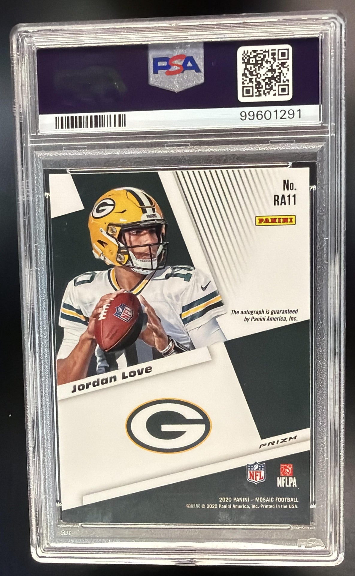 2020 Panini Mosaic Jordan Love #RA11 Rookie Auto Choice Prizm Fusion Red RC PSA 9