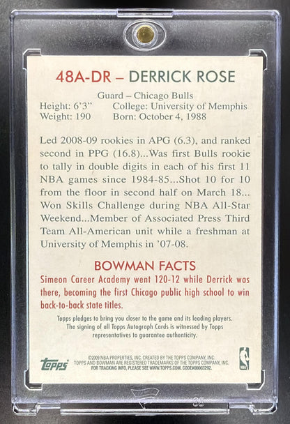 2009-10 Bowman '48 Derrick Rose #48A-DR Auto