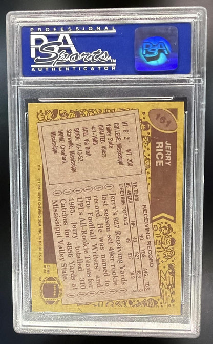 1986 Topps Jerry Rice #161 RC PSA 8
