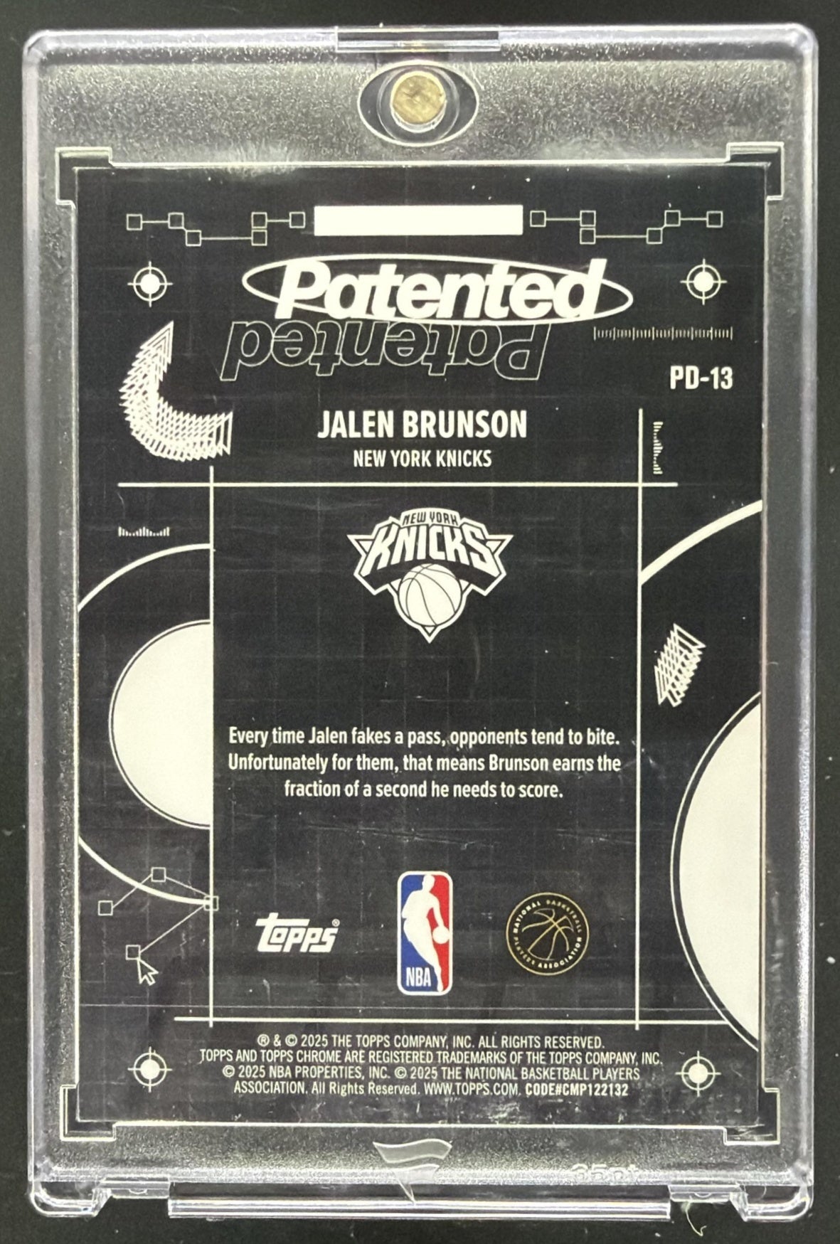 2025-26 Topps Chrome Jalen Brunson #PD-13 Patented SSP