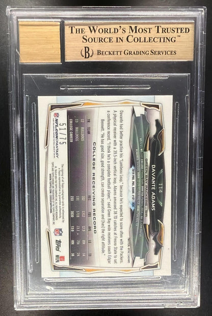 2014 Topps Chrome Davante Adams #114 Rookie Auto Pink Refractor 51/75 RC BGS 9.5