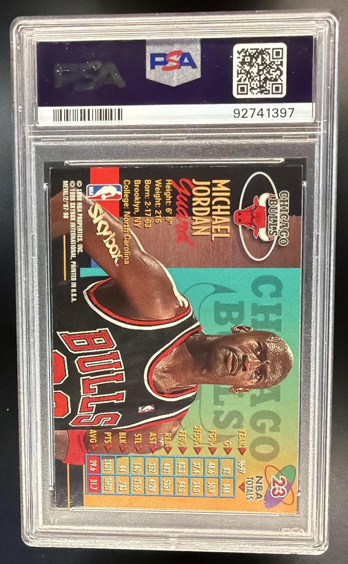 1997-98 Skybox Metal Universe Championship Michael Jordan #23 PSA 7