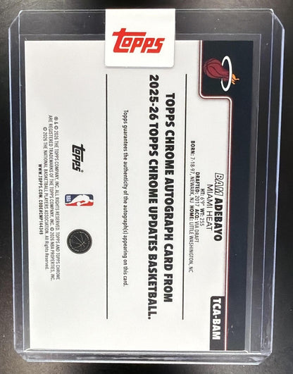2025-26 Topps Chrome Update Bam Adebayo #TCA-BAM Auto Orange Refractor 6/25