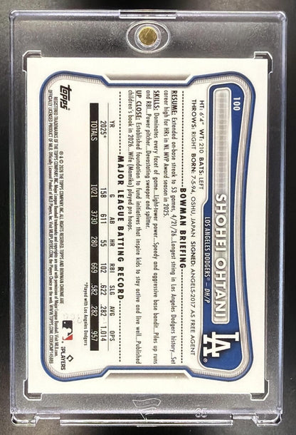 2026 Bowman Chrome Shohei Ohtani #100 Pulsar Refractor 16/399
