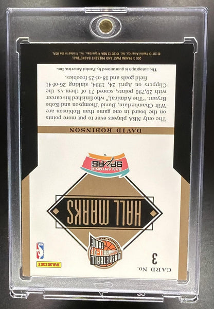 2012-13 Panini Past & Present David Robinson #3 Hall Marks Auto