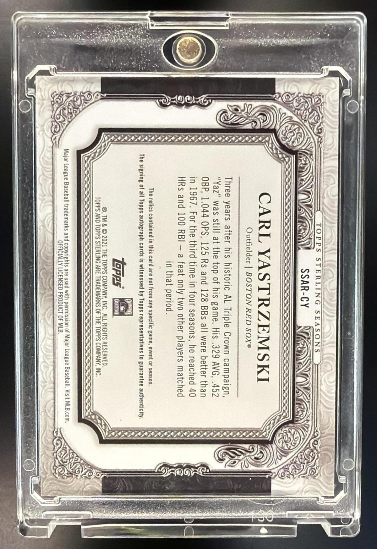 2021 Topps Sterling Carl Yastrzemski #SSAR-CY Patch Auto /15