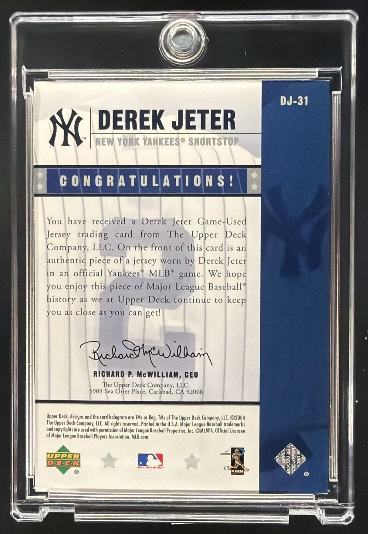 2004 Upper Deck Vintage Derek Jeter #9 Black and White Patch /99