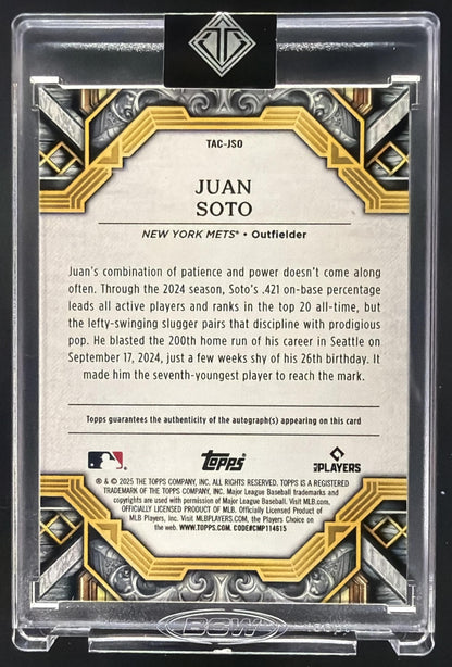 2025 Topps Transcendent Collection Juan Soto #TAC-JSO Auto 22/25