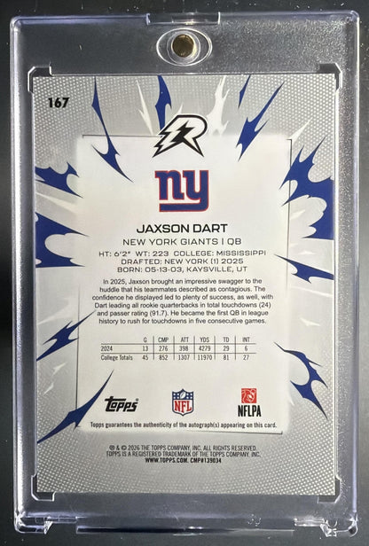 2025 Topps Resurgence Jaxson Dart #167 Rookie Signatures RC Auto