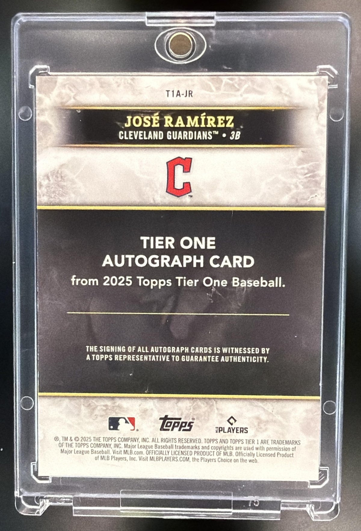 2024 Topps Tier One Jose Ramirez #T1A-JRA Auto /75