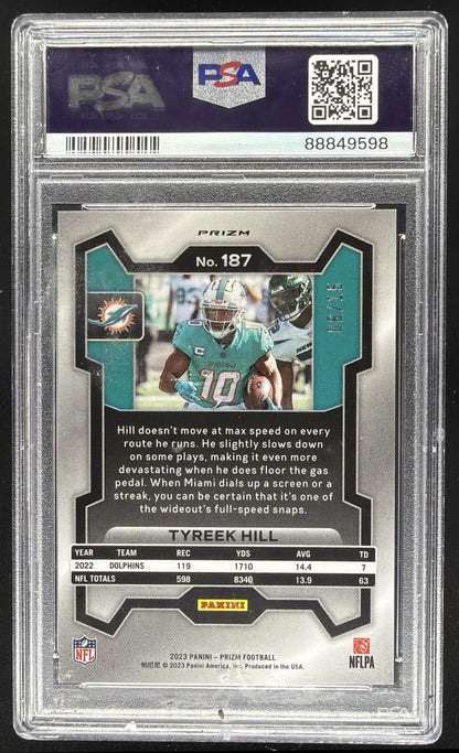 2023 Prizm Tyreek Hill Pink No Huddle Disco /15 PSA 10