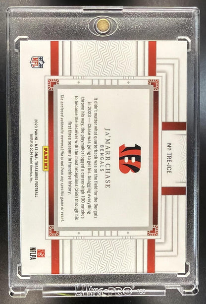 2023 Panini National Treasures Ja'Marr Chase #TRE-JCE Tremendous Treasures /25