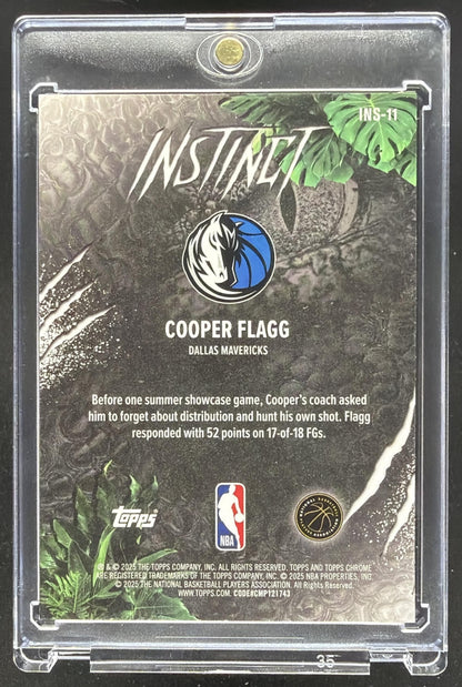 2025-26 Topps Chrome Cooper Flagg #INS-11 Instinct Green Refractor 2/99 RC