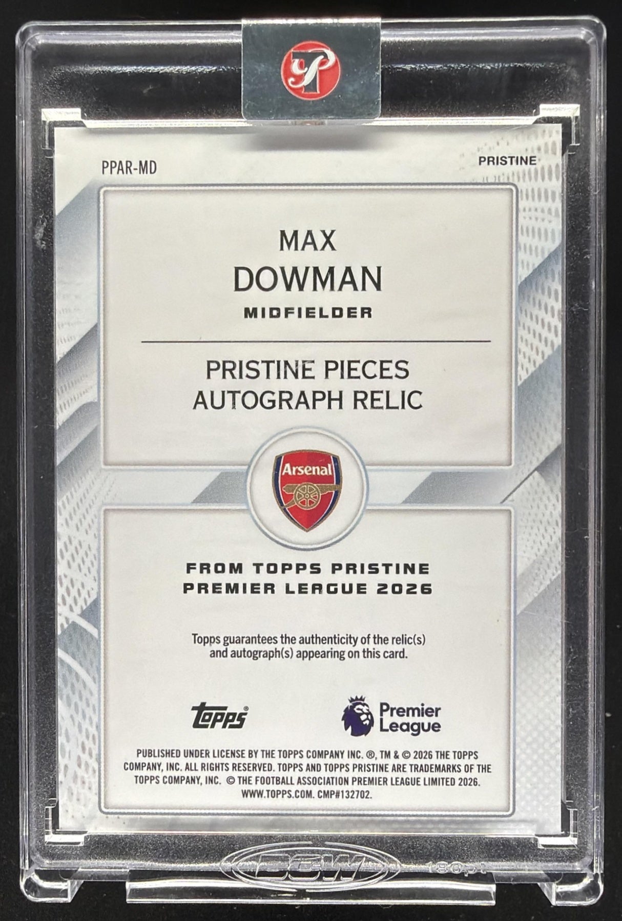 2025 Topps Pristine Premier League Max Dowman #PPAR-MD Patch Auto Blue /75 RC