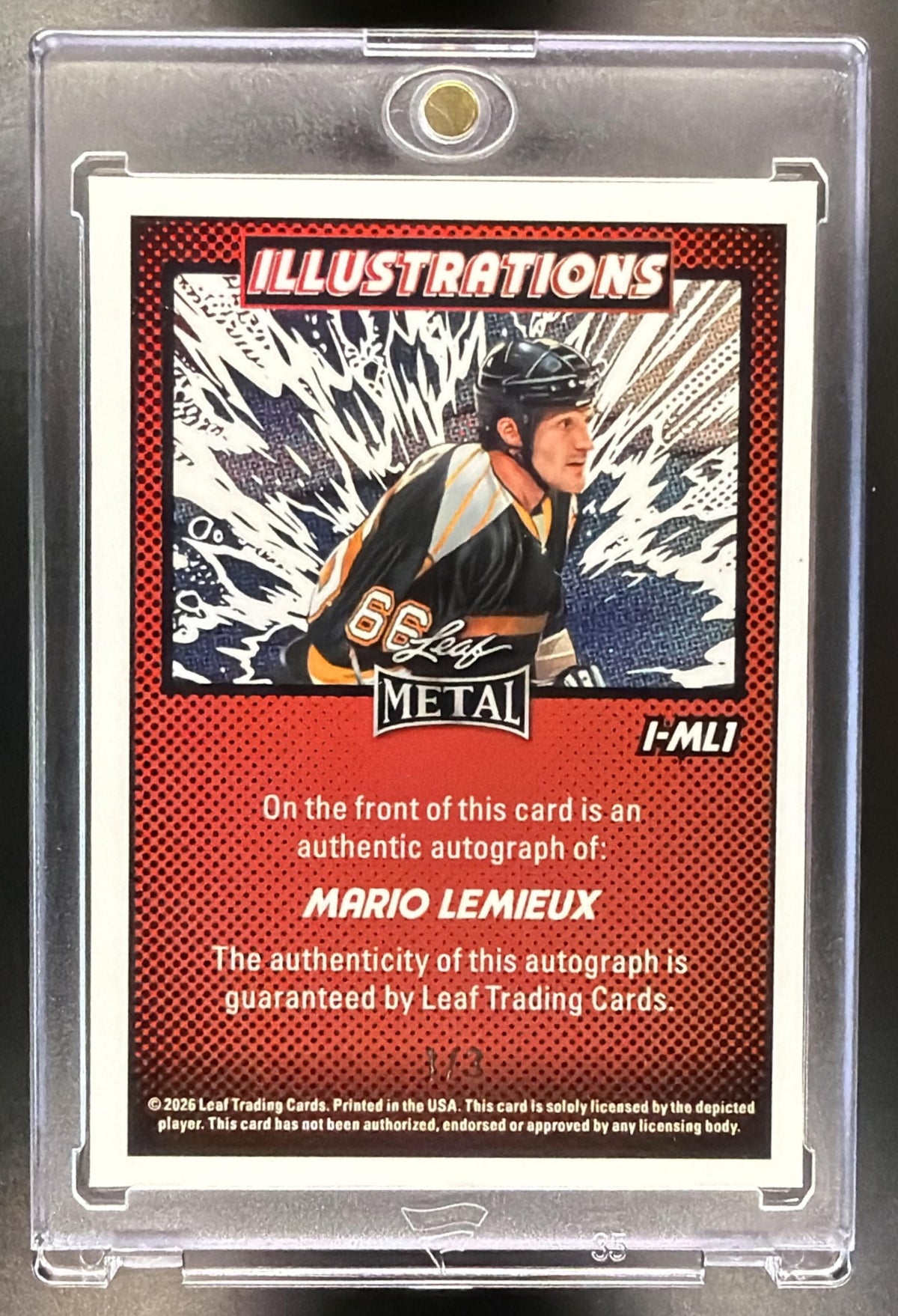 2026 Leaf Metal Mario Lemieux #I-ML1 Illustrations Auto Snowflakes /3