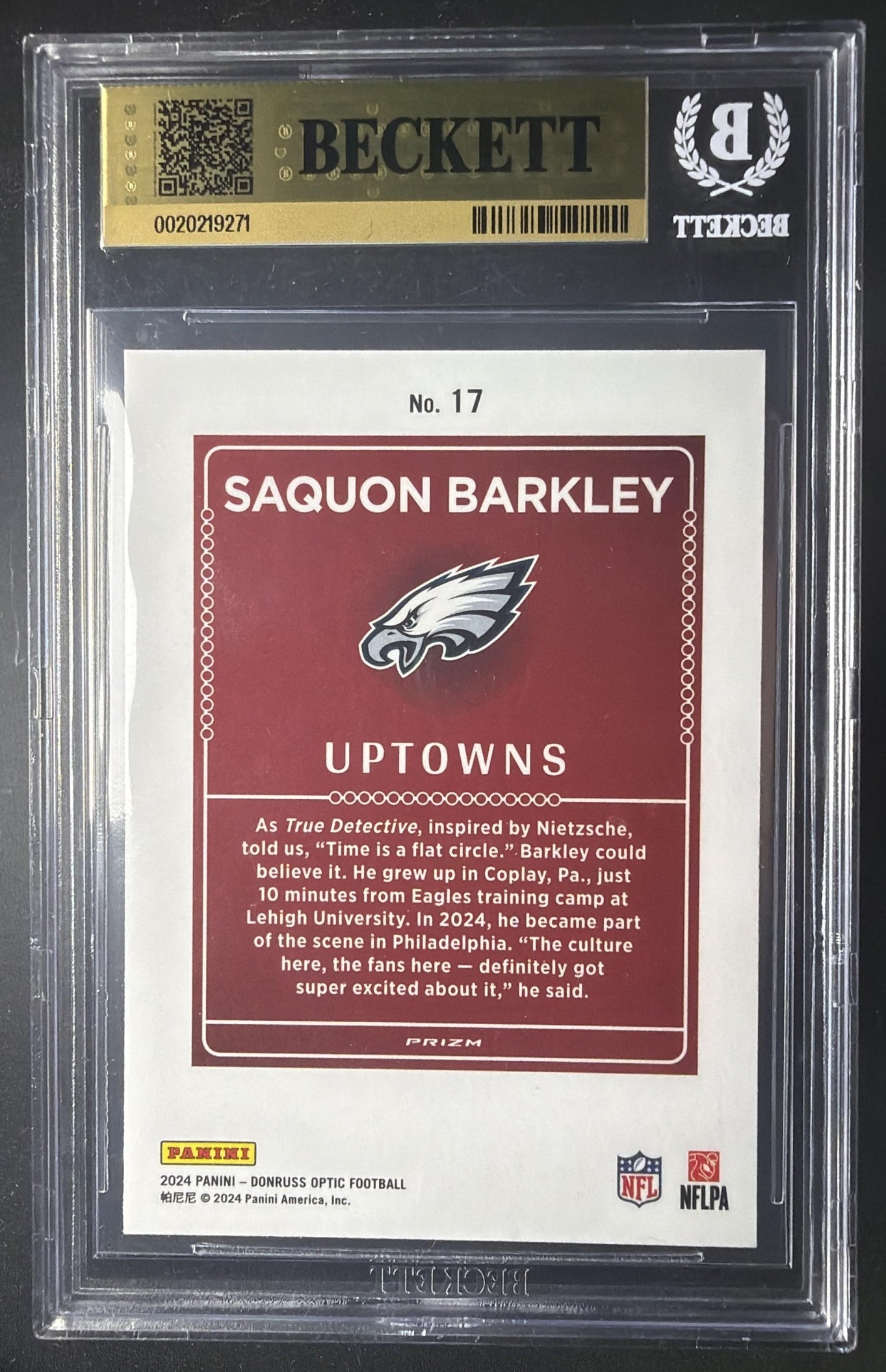 2024 Panini Donruss Optic Saquon Barkley #17 Uptown SSP BGS 9.5