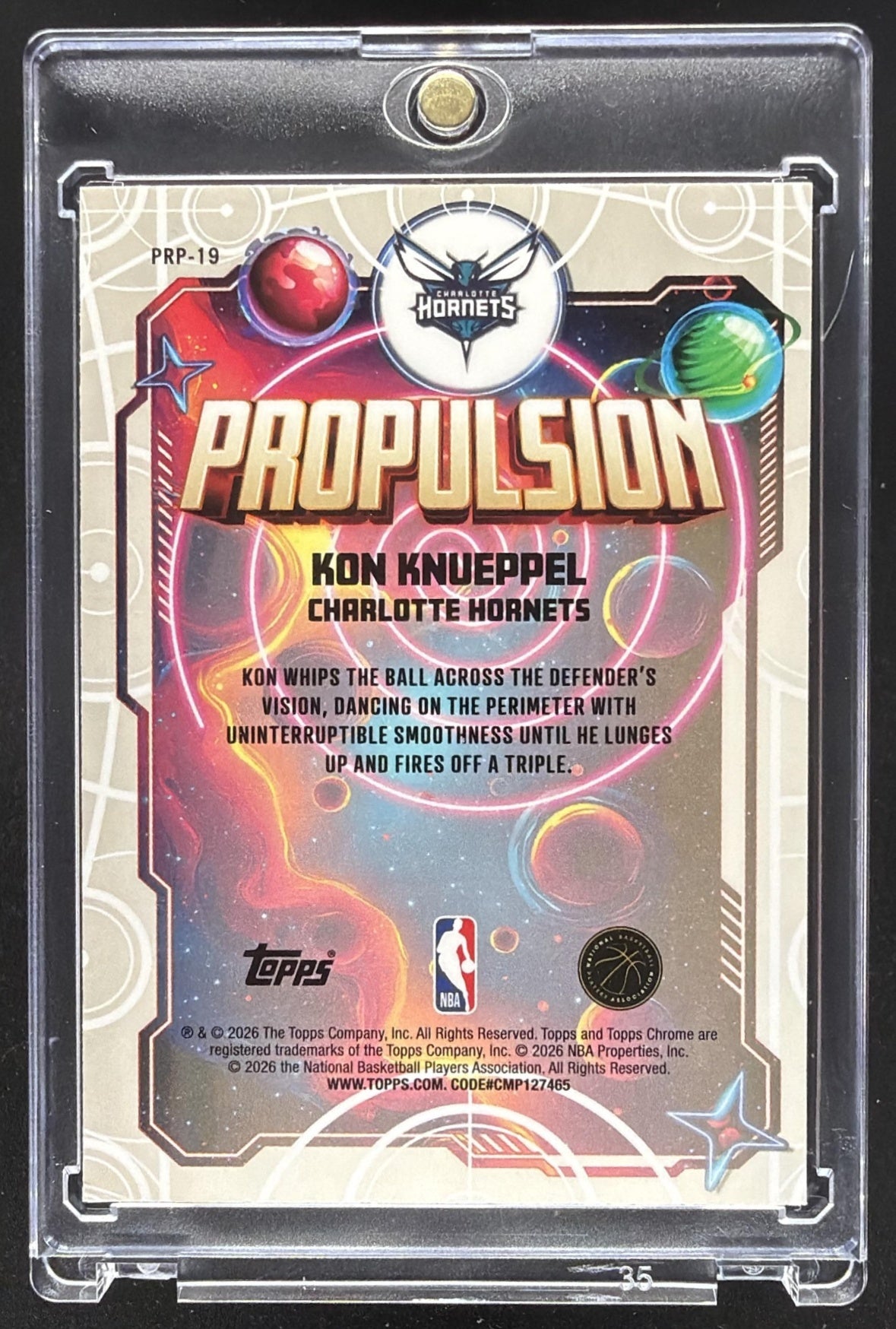 2025-26 Topps Cosmic Chrome Kon Knueppel #PRP-19 Propulsion Green /75 RC