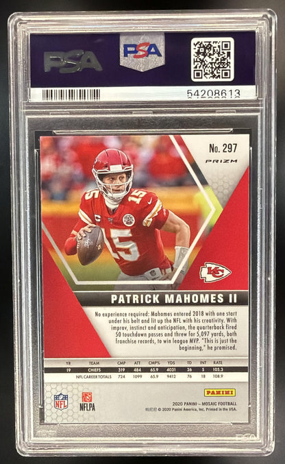 2020 Panini Mosaic Patrick Mahomes II #297 Prizm Silver PSA 10