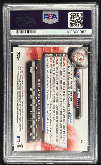 2017 Bowman Aaron Judge #32 RC PSA 9