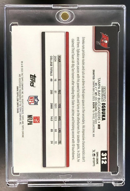2025 Topps Chrome Emeka Egbuka #312 Black /10 JSY # Image Variation