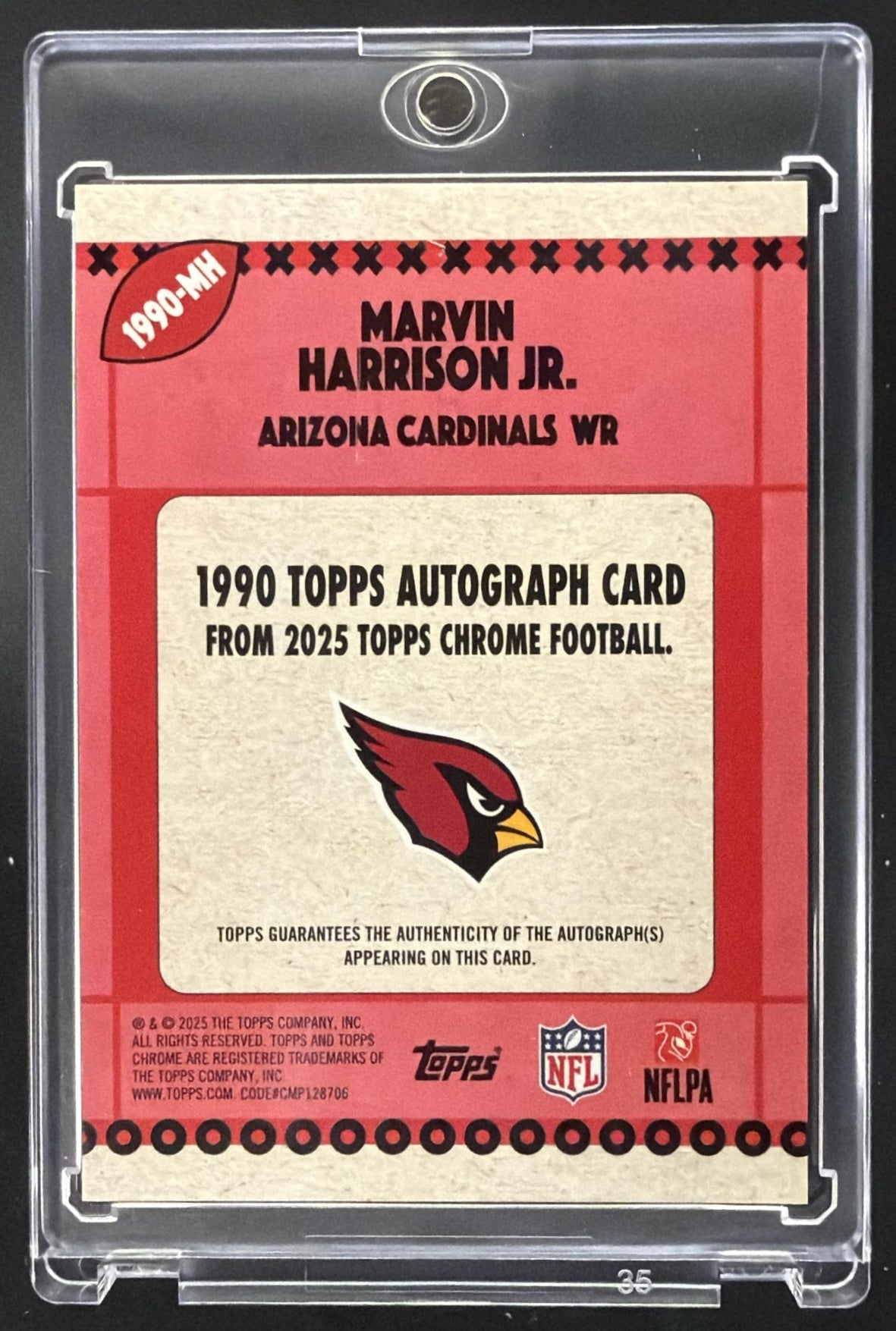 2025 Topps Chrome Marvin Harrison Jr. #1990-MH 1990 Auto Black /10