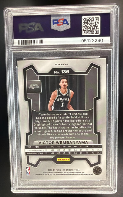 2023-24 Panini Prizm Victor Wembanyama #136 Prizms Green RC PSA 10