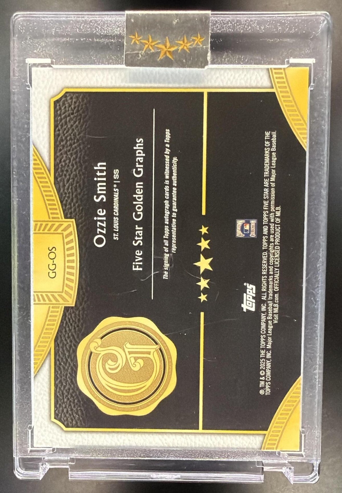 2025 Topps Five Star Ozzie Smith #GG-OS Golden Graphs Green 5/15 Auto