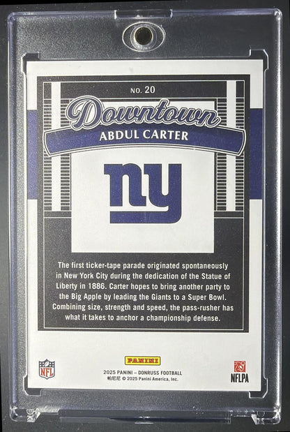 2025 Panini Donruss Abdul Carter #20 Downtown! SP