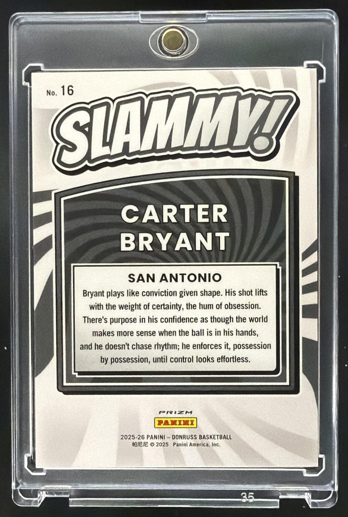 2025-26 Panini Donruss Carter Bryant #16 Slammy RC