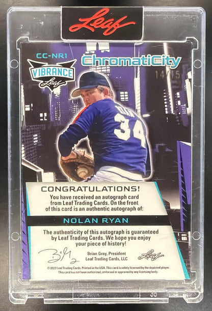 2023 Leaf Vibrance Nolan Ryan #CC-NR1 ChromatiCITY Auto Blue 14/15