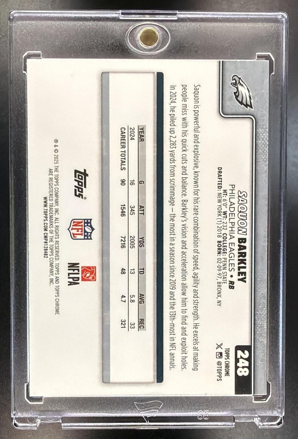 2025 Topps Chrome Saquon Barkley #248 Lightboard Logo Variation Eagles