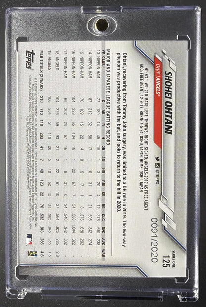 2020 Topps Shohei Ohtani #125 Gold 91/2020