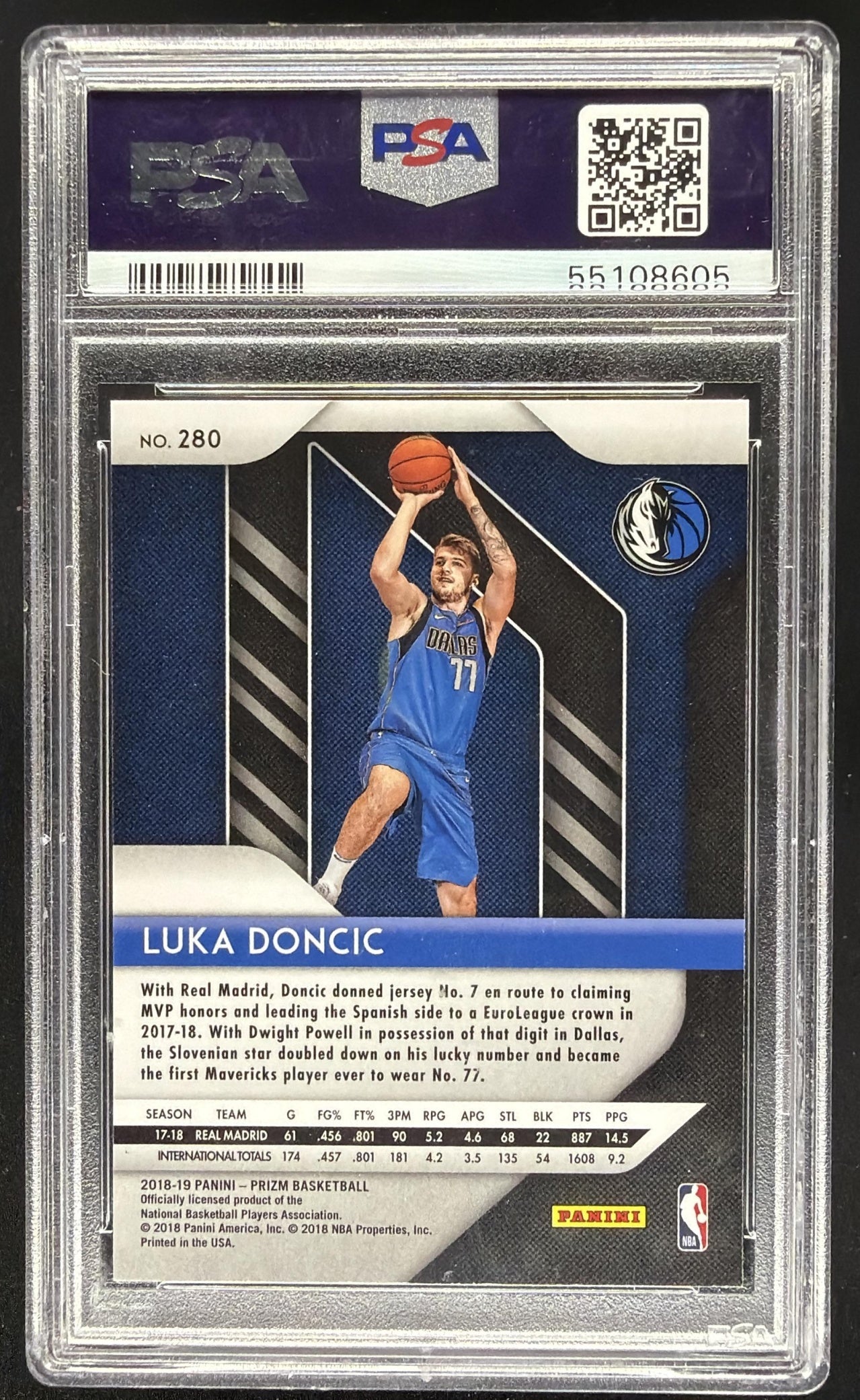 2018-19 Panini Prizm Luka Doncic #280 RC Rookie PSA 10