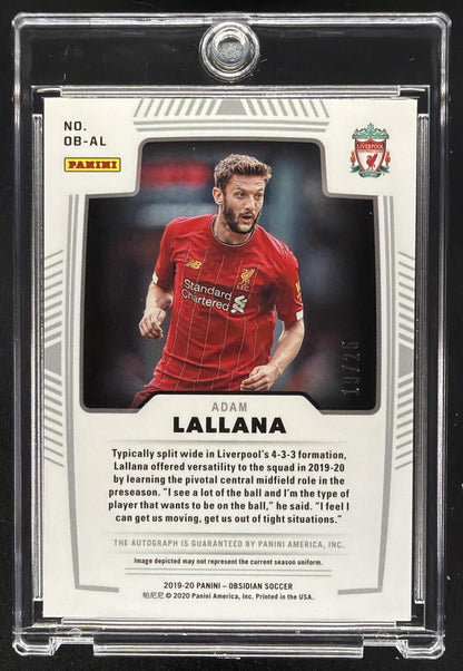 2019 Panini Obsidian Adam Lallana #OB-AL Autos Green 19/25 Auto