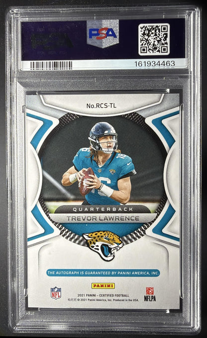2021 Panini Certified Trevor Lawrence #RCS-TL Rookie Mirror Teal /7 Auto RC PSA 9