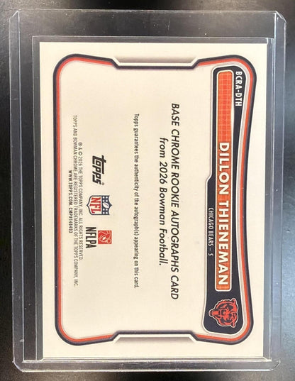 2026 Bowman Chrome Dillon Thieneman #BCRA-DTH Auto RC Bears