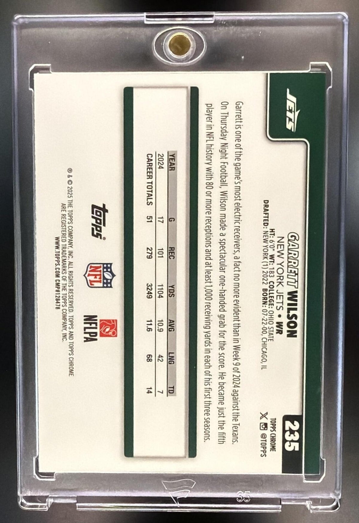 2025 Topps Chrome Garrett Wilson #235 Team Camo Variation SP