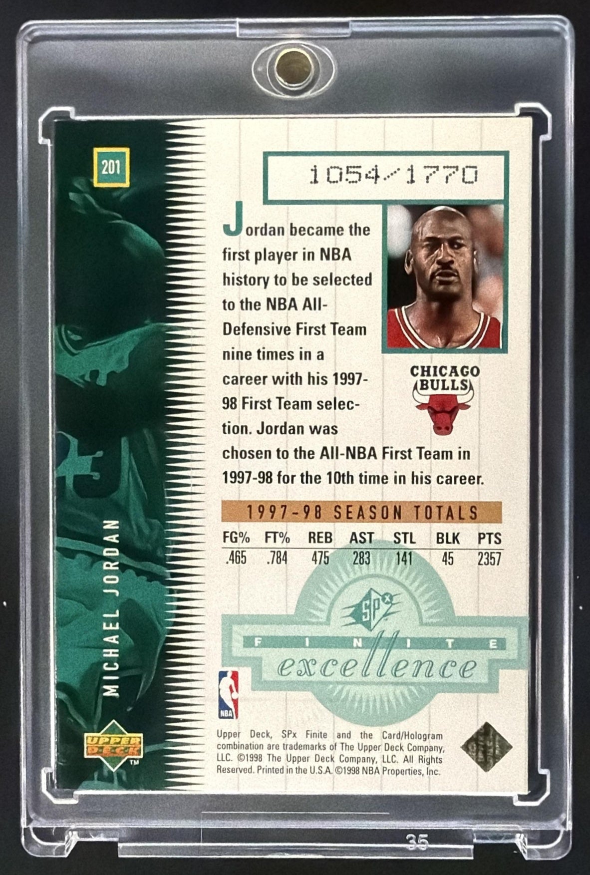 1998-99 SPx Finite Michael Jordan #201/1770