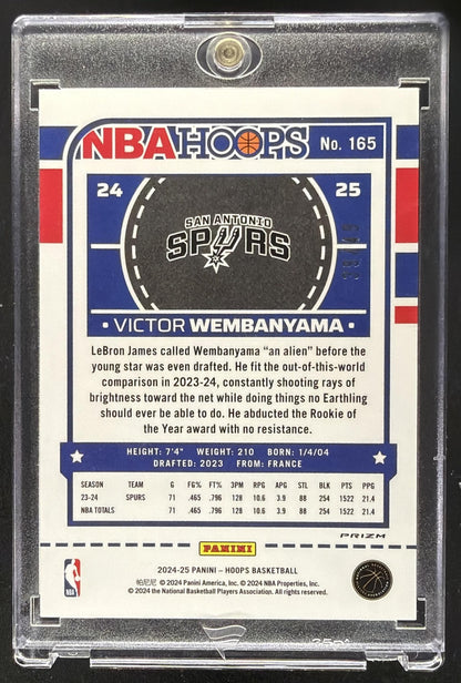 2024-25 Panini Hoops Victor Wembanyama #165 /49 Blue Laser