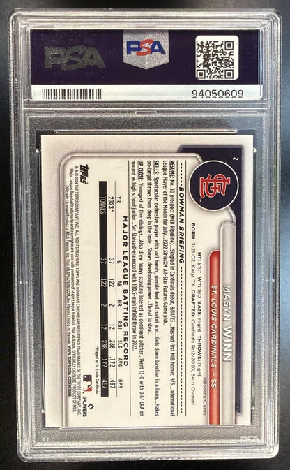 2024 Bowman Mega Box Masyn Winn #2 PSA 10
