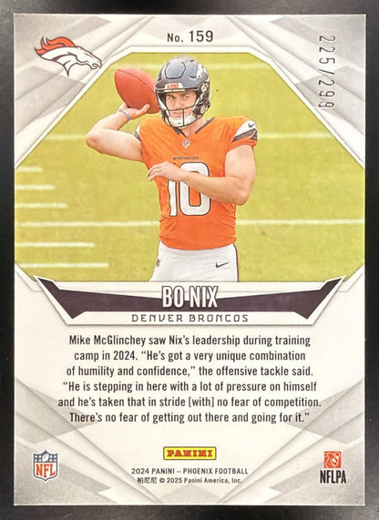 2024 Panini Phoenix Bo Nix #159 Team Logos 225/299 RC