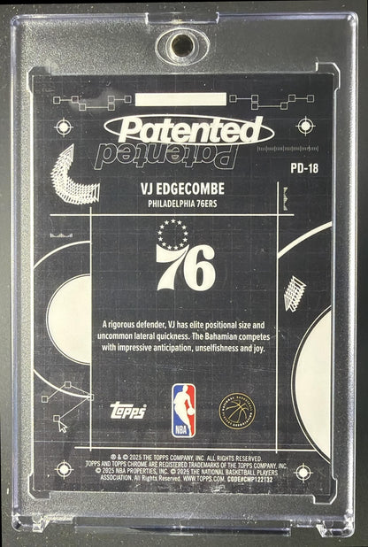 2025-26 Topps Chrome VJ Edgecombe #PD-18 Patented RC SSP