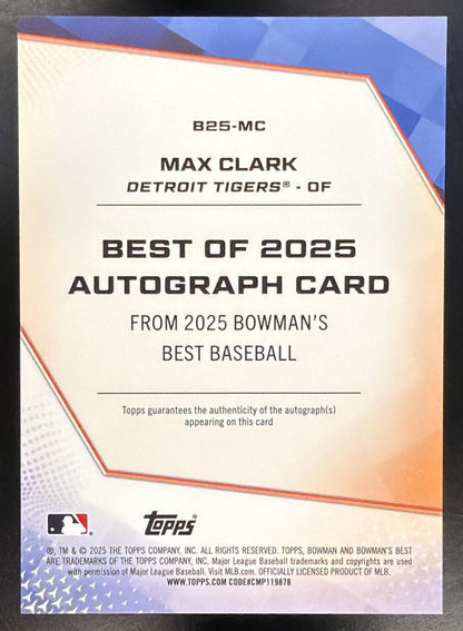 2025 Bowman's Best Max Clark #B25-MC Best of Auto