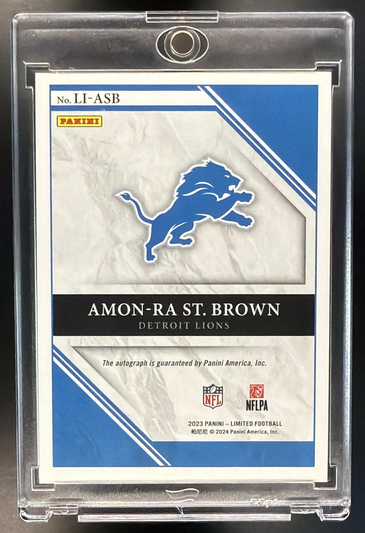 2023 Panini Limited Amon-Ra St. Brown #LI-ASB Auto Red Limited Ink /25