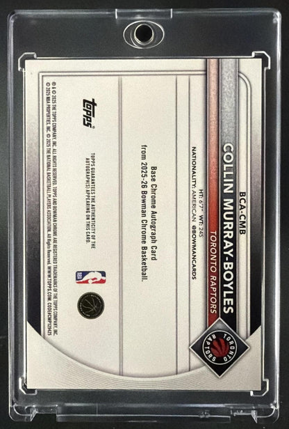 2025-26 Bowman Collin Murray-Boyles #BCA-CMB Chrome Auto RC Black Sapphire /10